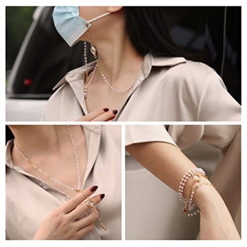 Elegant Buleens Glasses Chain Set with Pearls and Crystals