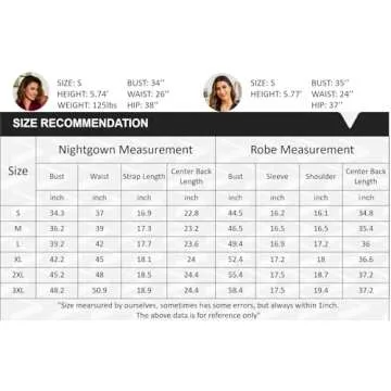 Ekouaer Women's Satin Nightgown with Robes Set