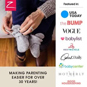 Zutano Gray Fleece Baby Booties with Organic Cotton Lining