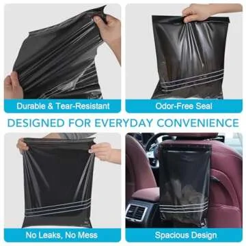 40 Pcs Disposable Car Trash Bags - Leakproof Convenience