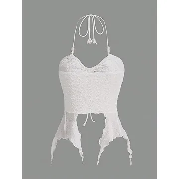 Trendy SHENHE Women's Halter Neck Crop Top for Summer