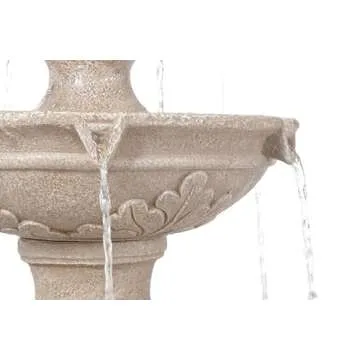 Stafford Italian Outdoor Floor Bubbler Fountain and Waterfalls 48" High 3 Tiered Basins for Yard Garden Patio Backyard Deck Home Lawn Porch House Relaxation Exterior Balcony - John Timberland