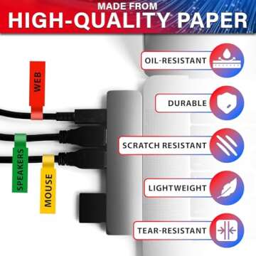 Durable 240 Pcs Cable Labels – Waterproof & Long-Lasting