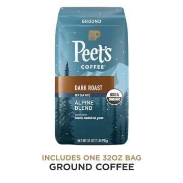 Peet's Coffee, USDA Organic Dark Roast Ground Coffee - Alpine Blend 32 Ounce Bag