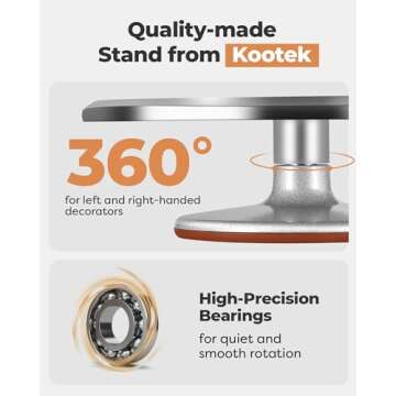 Kootek 180 Pcs Cake Decorating Kits Supplies - Aluminium Alloy Revolving Cake Turntable, Numbered Ca...