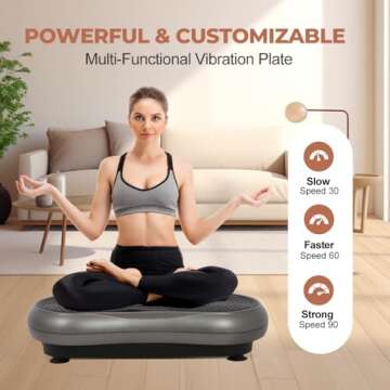 Panana Vibration Plate Exercise Machine Whole Body Workout Platform Massage Fitness Trainer with 10 ...