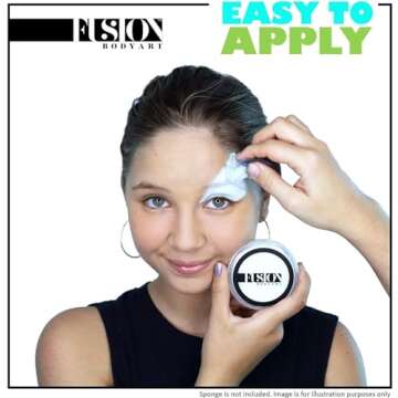 Fusion Body Art Face Paint | PRO Paraffin White (32gm), Professional Quality Water Activated Face and Body Paint Supplies Single Makeup Cake Hypoallergenic, Non-Toxic, Safe, Vegan, FDA Complia