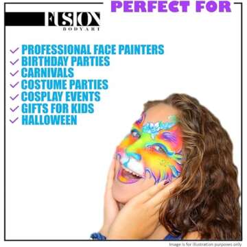 Fusion Body Art Face Paint | PRO Paraffin White (32gm), Professional Quality Water Activated Face and Body Paint Supplies Single Makeup Cake Hypoallergenic, Non-Toxic, Safe, Vegan, FDA Complia