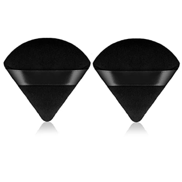 Sibba 2 Pieces Triangle Cosmetic Loose Powder Puffs - Soft Plush Makeup Tool for Face and Body