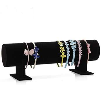 Stylish Black Velvet Jewelry Headband for Display