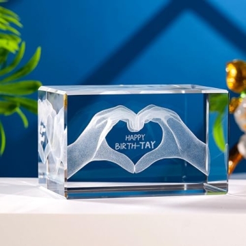 LENOAPHYS Happy BirthTay/EveryTay 3D Crystal Taylor Heart Hands Sculpture - Unique Gift for Swifties...