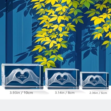 LENOAPHYS 3D Taylor Heart Hands Crystal Sculpture