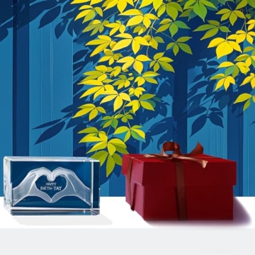 LENOAPHYS 3D Taylor Heart Hands Crystal Sculpture