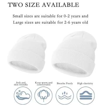 ENBAOHUI Baby Beanie Hat Newborn Winter Warm Knit Hat Kids Soft Beanie Cap Boys Girls Winter Warm Knit Hat Black/Grey/Navy Blue/Khaki M