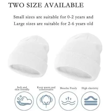 ENBAOHUI Baby Beanie Hat Newborn Winter Warm Knit Hat Kids Soft Beanie Cap Boys Girls Winter Warm Knit Hat Black/Grey/Navy Blue/Khaki M