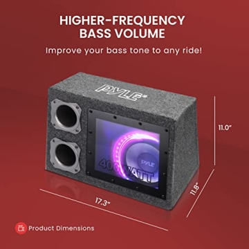 Pyle 8" Vented Subwoofer - 400 Watt Power & LED Lights