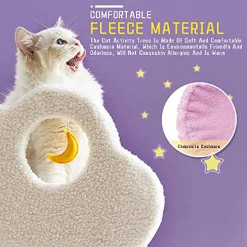 All in one Indoor cat Tree - Broad-Scale cat Tower - Belt Cute cat Scratching Post - 61" Purple Cat Apartment with Hammock - Full Body Cashmere wrap