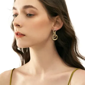 JeanBeau Chunky Statement Earrings for Women - Trendy Jewelry Gift