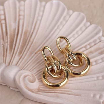 JeanBeau Chunky Statement Earrings for Women - Trendy Jewelry Gift