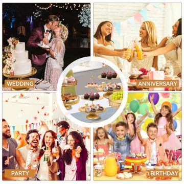 ELIMTEC Gold Cake Stand Dessert Table Set for Celebrations