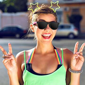 24 Pack 80's Style Neon Party Sunglasses - Fun Gift, Party Favors, Party Toys, Goody Bag Favors
