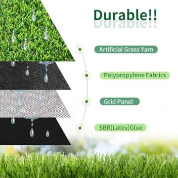 SunVilla 4'X7' Realistic Indoor/Outdoor Artificial Grass - Durable & Eco-Friendly