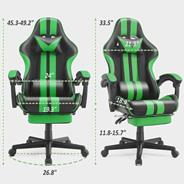 Ferghana E-Sports Gaming Chair in Green with Comfort Features