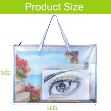 BUSOHA Art Portfolio Bag - 2 Pack Clear Waterproof Storage