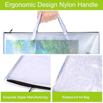 BUSOHA Art Portfolio Bag - 2 Pack Clear Waterproof Storage