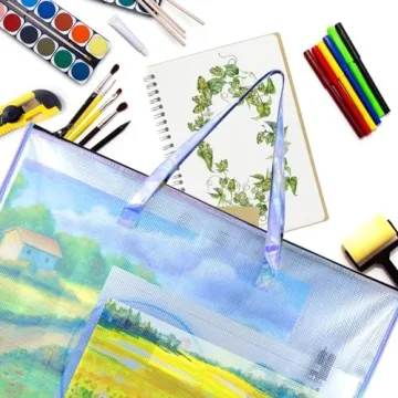 BUSOHA Art Portfolio Bag - 2 Pack Clear Waterproof Storage