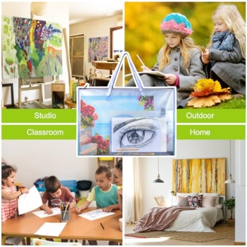 BUSOHA Art Portfolio Bag - 2 Pack Clear Waterproof Storage