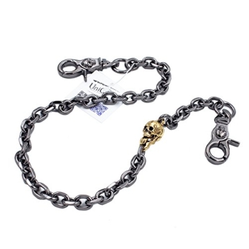 UNIQSUM Gold Skull Wallet Chain - Biker Punk Accessory