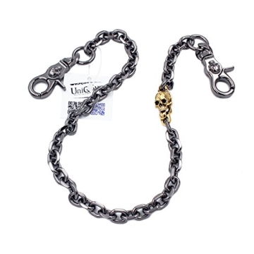 UNIQSUM Gold Skull Wallet Chain - Biker Punk Accessory