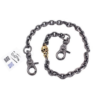 UNIQSUM Gold Skull Wallet Chain - Biker Punk Accessory