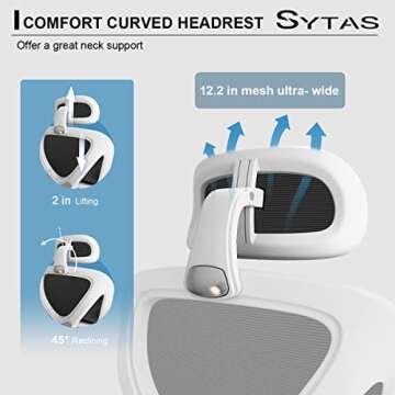 Sytas Ergonomic Home Office Chair, Desk Chair with Lumbar Support, Ergonomic Computer Chair High Back
