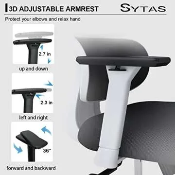 Sytas Ergonomic Home Office Chair, Desk Chair with Lumbar Support, Ergonomic Computer Chair High Back