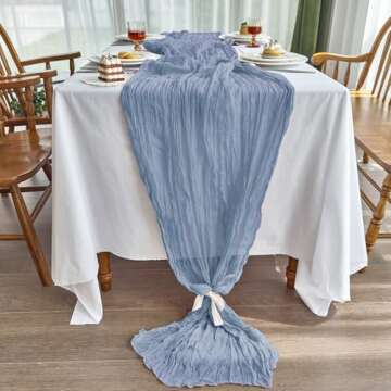 IVAPUPU Cheesecloth Table Runner Set - Elegant Party Decor