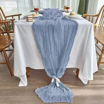 IVAPUPU Cheesecloth Table Runner Set - Elegant Party Decor