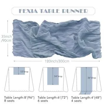 IVAPUPU Cheesecloth Table Runner Set - Elegant Party Decor