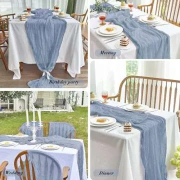 IVAPUPU Cheesecloth Table Runner Set - Elegant Party Decor