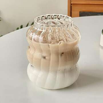 Renococo Wave Shape Glass Cup, 14/21 Oz Creative Drinkware