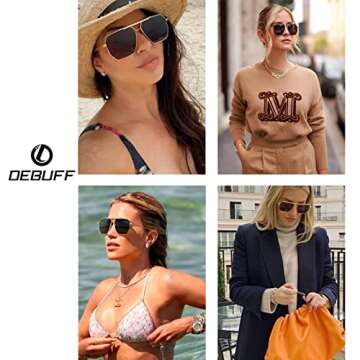 Stylish DeBuff Retro 70s Aviator Sunglasses for Women