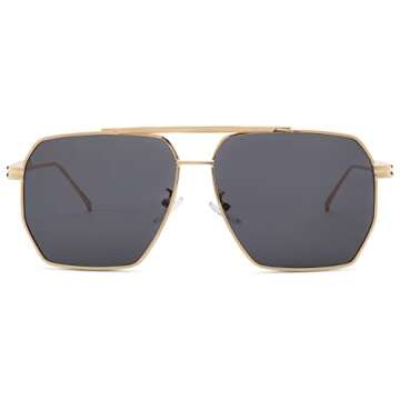Stylish DeBuff Retro 70s Aviator Sunglasses for Women