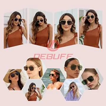 Stylish DeBuff Retro 70s Aviator Sunglasses for Women