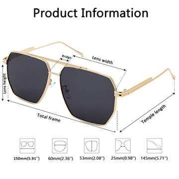 Stylish DeBuff Retro 70s Aviator Sunglasses for Women