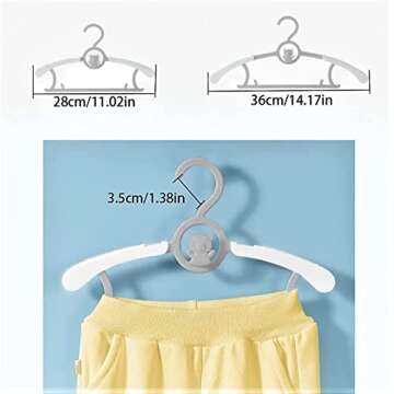 HGYZE Baby Nursery Closet Hangers, Ultra Thin Non-Slip and Extendable Laundry Infant Pant Hanger for...