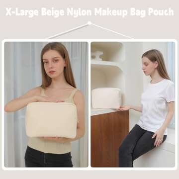 YogoRun Extral Large Makeup Bag Travel Essentials Cosmetic Pouch Bag for Women Travel Toiletry Bag f...