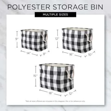 Bone Dry Pet Storage Collection Striped Paw Patch Bin, Black, Large Rectangle