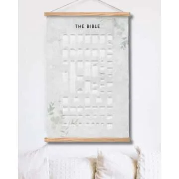 The Bible Poster Original Poster WITH HANGER - Bible Reading Tracker - Visualize Your Journey Throug...