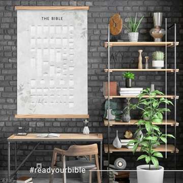 The Bible Poster Original Poster WITH HANGER - Bible Reading Tracker - Visualize Your Journey Through God's Word - 24" x 36" Christian Wall Art